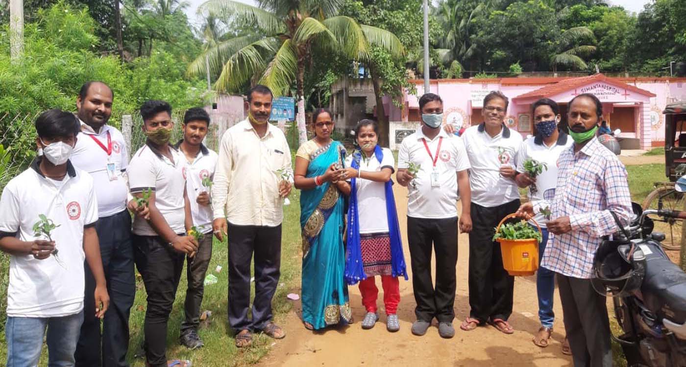 Group of people standing in a line